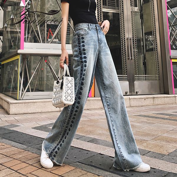 women vintage embroidery cotton harem pants jeans denim trousers female fashion longer high waist was thinr denim pants wq1786, Blue
women vintage embroidery cotton harem pants jeans denim trousers female fashion longer high waist was thinr denim pants wq1786, Blue