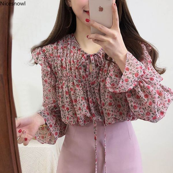 women's blouses & shirts floral chiffon blouse ruffle bow women long sleeve v neck boho chic spring 2021 kawaii black blusa branca pink, White
women's blouses & shirts floral chiffon blouse ruffle bow women long sleeve v neck boho chic spring 2021 kawaii black blusa branca pink, White
