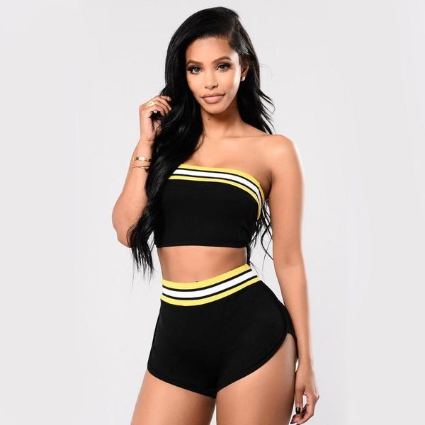 women casual strapless patchwork off shoulder elastic band tube contrast color, summer set, White;black
women casual strapless patchwork off shoulder elastic band tube contrast color, summer set, White;black