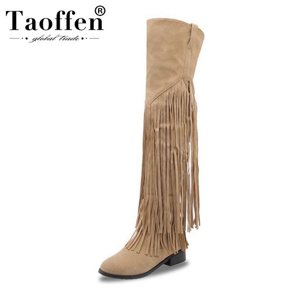 taoffen warm thigh high boots big size 32-46 fashion tassel winter flats botas female casual add fur over knee woman's shoes, Black
taoffen warm thigh high boots big size 32-46 fashion tassel winter flats botas female casual add fur over knee woman's shoes, Black