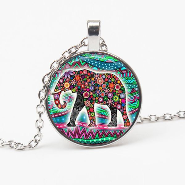 bless lucky elephant pattern glass pendant necklace color elephant picture long chain man woman necklace good luck charm choker, Silver
bless lucky elephant pattern glass pendant necklace color elephant picture long chain man woman necklace good luck charm choker, Silver