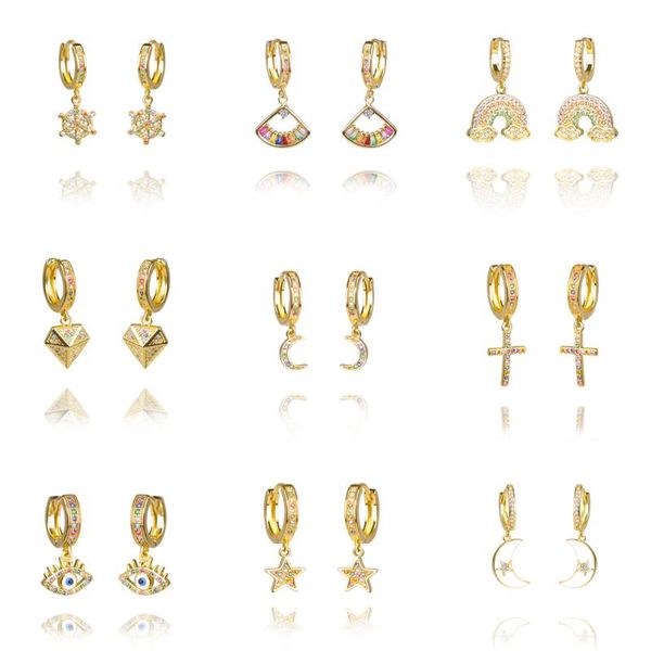 dangle & chandelier 2 pieces of rainbow zircon earrings ladies jewelry gold cz star love smile flower charm christmas gift, Silver
dangle & chandelier 2 pieces of rainbow zircon earrings ladies jewelry gold cz star love smile flower charm christmas gift, Silver