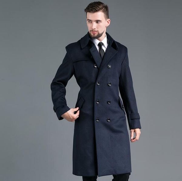 watch casual double-breasted woolen coat men trench coats long sleeves overcoat mens cashmere coat casaco england, Black
watch casual double-breasted woolen coat men trench coats long sleeves overcoat mens cashmere coat casaco england, Black