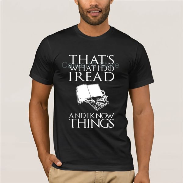 men's cool short-sleeve t-shirt that's what i do i read and i know things book lover fashion summer t shirt 100% cotton