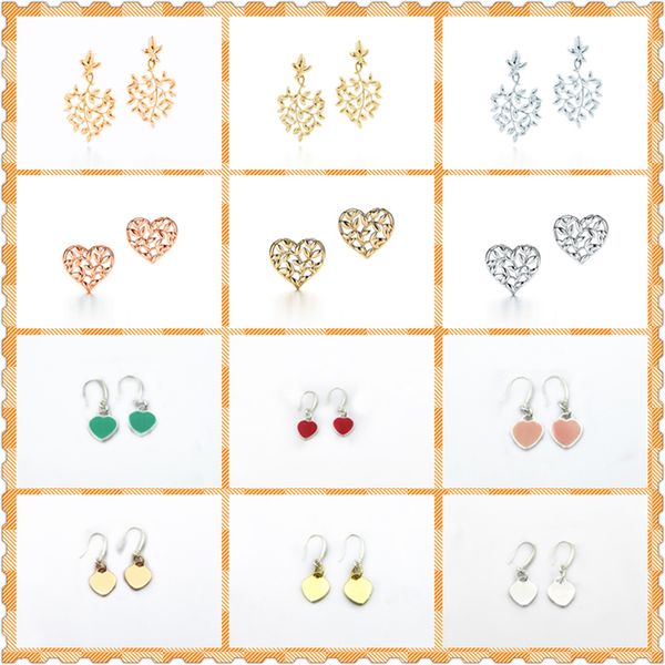 original 100% s925 sterling silver olive leaf heart-shape trendy earrings women logo birthday gift high-end jewelry, Golden;silver
original 100% s925 sterling silver olive leaf heart-shape trendy earrings women logo birthday gift high-end jewelry, Golden;silver