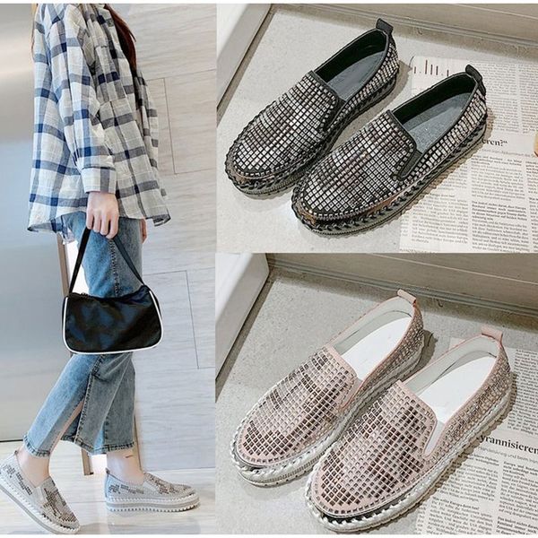 women's loafers woman autumn shoes crystal flock female flats platform rhinestone slip on casual comfort shoe ladies 2020 new, Black
women's loafers woman autumn shoes crystal flock female flats platform rhinestone slip on casual comfort shoe ladies 2020 new, Black