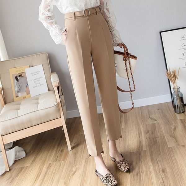 new 2020 autumn winter women pants high waist loose formal elegant office lady korean style ankle-length pants p7110, Black;white
new 2020 autumn winter women pants high waist loose formal elegant office lady korean style ankle-length pants p7110, Black;white