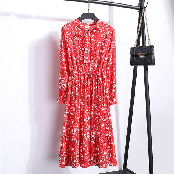 casual dresses summer autumn women dress vintage floral printed bow tie collar long sleeve slim midi korean sweet lady party vestidos, Black;gray
casual dresses summer autumn women dress vintage floral printed bow tie collar long sleeve slim midi korean sweet lady party vestidos, Black;gray