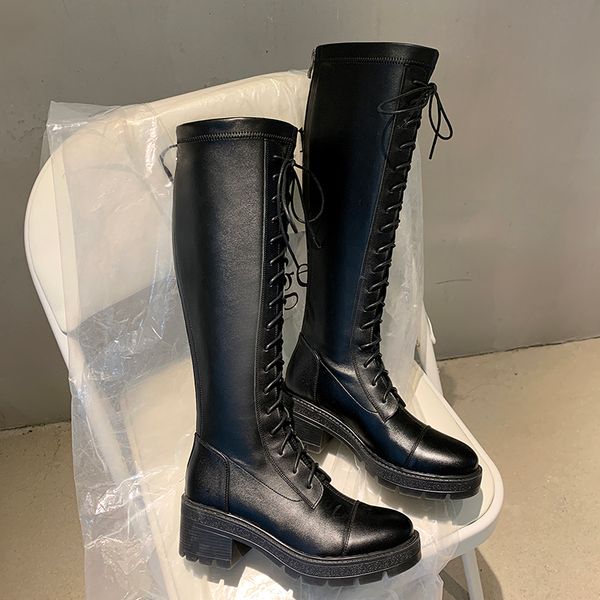 may niamh long boots round toe square heels knee high back zip transparent sole boots woman white leather lace-up shoes a056, Black
may niamh long boots round toe square heels knee high back zip transparent sole boots woman white leather lace-up shoes a056, Black