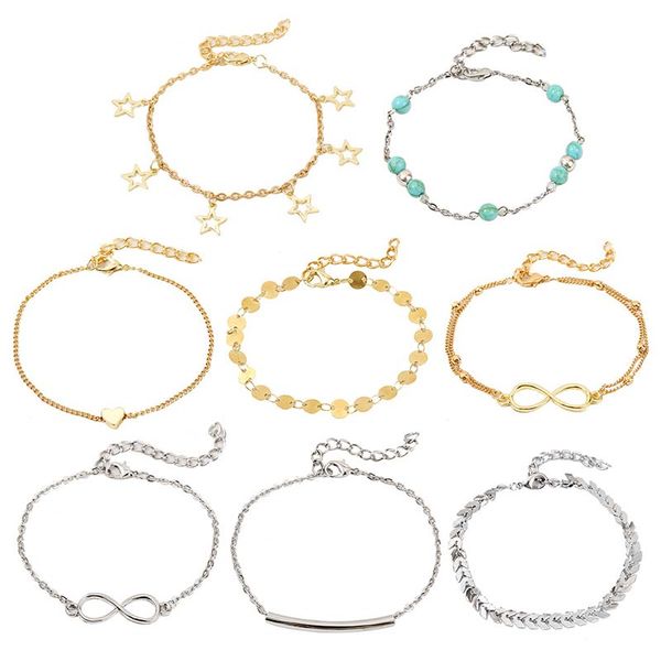 8 pcs/set bracelets for women bow-knot jewelry fashion gold color star simple friendship bracelets friends gift chain, Black
8 pcs/set bracelets for women bow-knot jewelry fashion gold color star simple friendship bracelets friends gift chain, Black