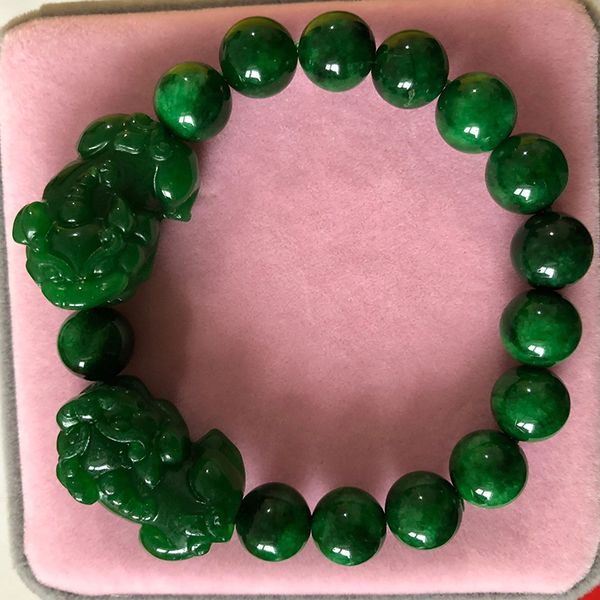 wholesale dry green natural stone bracelets 10mm round bead with hand caved double pixiu for men women bracelet jewelry y200730, Black
wholesale dry green natural stone bracelets 10mm round bead with hand caved double pixiu for men women bracelet jewelry y200730, Black