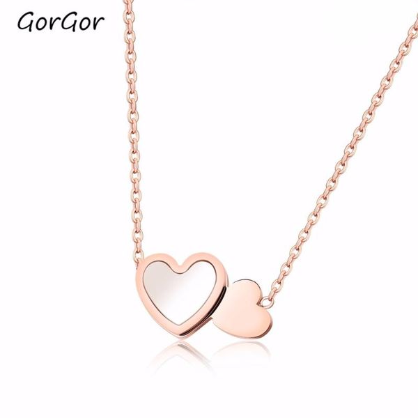 chokers gorgor japanese and korean style fashion fresh double love stainless steel rose-plated golden clavicle women necklace 1189, Golden;silver
chokers gorgor japanese and korean style fashion fresh double love stainless steel rose-plated golden clavicle women necklace 1189, Golden;silver