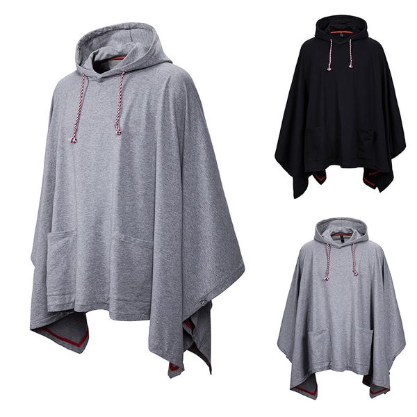 hoodies fashion hooded coats solid coat poncho large pockets decoration 2020 casual loose clothing irregular sweatshirts man, Black
hoodies fashion hooded coats solid coat poncho large pockets decoration 2020 casual loose clothing irregular sweatshirts man, Black