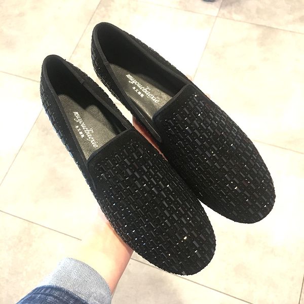 2020 shoes man flats shoes soft bottom cozy casual flats men shallow slip on genuine leather rhinestone shining bling, Black
2020 shoes man flats shoes soft bottom cozy casual flats men shallow slip on genuine leather rhinestone shining bling, Black