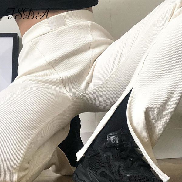 fsda 2020 summer autumn high waist pants long women white ribber casual embroidery black streetwear bottom split joggers, Black;white
fsda 2020 summer autumn high waist pants long women white ribber casual embroidery black streetwear bottom split joggers, Black;white