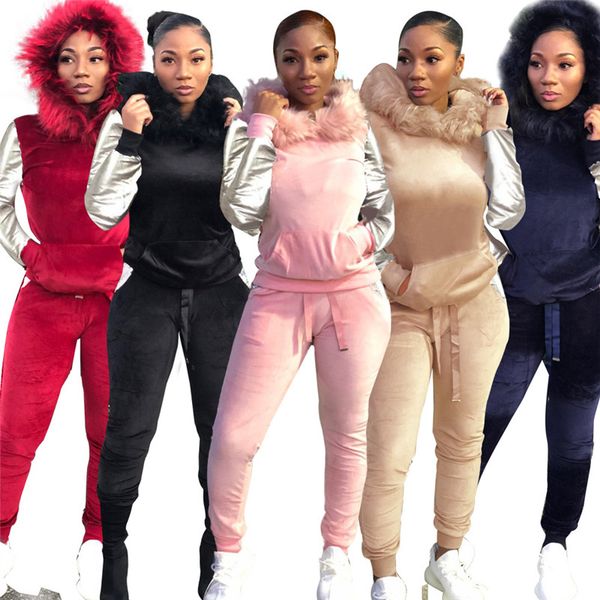 womens two piece jogging suits fashion fur patchwork long sleeve solid hooded 2 piece sets new autumn women clothes, Gray
womens two piece jogging suits fashion fur patchwork long sleeve solid hooded 2 piece sets new autumn women clothes, Gray