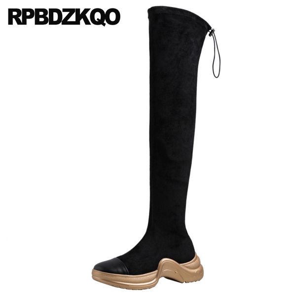 black suede slim thigh women boots platform slip on lace up high heel wedge shoes tall over the knee ankle designer elevator new
black suede slim thigh women boots platform slip on lace up high heel wedge shoes tall over the knee ankle designer elevator new
