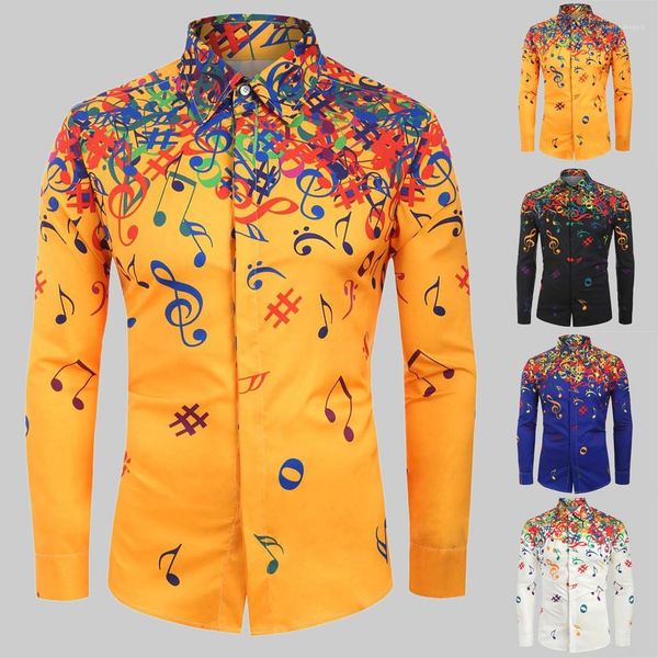 pattern shirts man fashion lapel neck long sleeve hawaii shirt men casual clothes mens musical note, White;black
pattern shirts man fashion lapel neck long sleeve hawaii shirt men casual clothes mens musical note, White;black