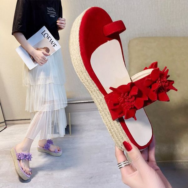 2020 women open-toed flower straw slipper red woman woven pine large size cake sandals female fashion flip flops summer shoes, Black
2020 women open-toed flower straw slipper red woman woven pine large size cake sandals female fashion flip flops summer shoes, Black