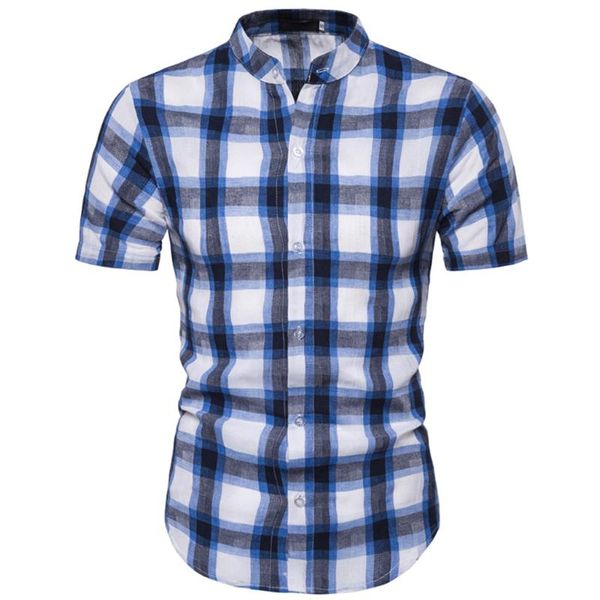 mens shirts fashion 2020 summer short sleeve slim cotton linen shirts male plaid blue color casual plus size, White;black
mens shirts fashion 2020 summer short sleeve slim cotton linen shirts male plaid blue color casual plus size, White;black
