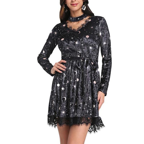 casual dresses women's autumn and winter fashion women star printed gothic punk lace ruffle elegent long sleeve vintage party mini dres, Black;gray
casual dresses women's autumn and winter fashion women star printed gothic punk lace ruffle elegent long sleeve vintage party mini dres, Black;gray