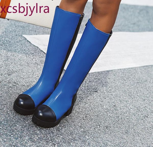 autumn and winter round head thick heel zipper long boots knee boots women's blue plus size 35-43, Black
autumn and winter round head thick heel zipper long boots knee boots women's blue plus size 35-43, Black