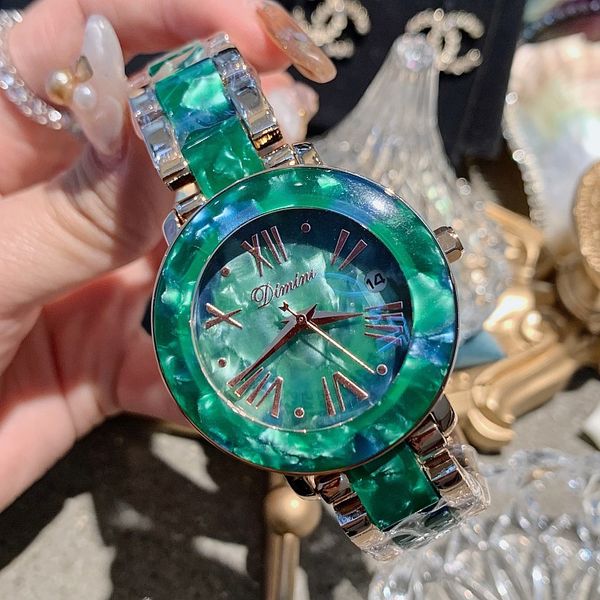 classic floral resin bracelet watch for women neutral designer fashion green dress watches calendar waterproof saat, Slivery;brown 
classic floral resin bracelet watch for women neutral designer fashion green dress watches calendar waterproof saat, Slivery;brown