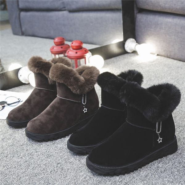 female warm fur plush insole metal decoration flat warm snow boots women ankle boots women winter shoes snow u11-11, Black
female warm fur plush insole metal decoration flat warm snow boots women ankle boots women winter shoes snow u11-11, Black