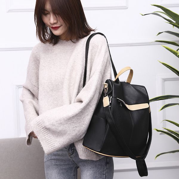 leather luggage tag2020 korean-style soft leather anti-theft backpack womens new style bag fashion all-match simple casual dual-use single-s 
leather luggage tag2020 korean-style soft leather anti-theft backpack womens new style bag fashion all-match simple casual dual-use single-s