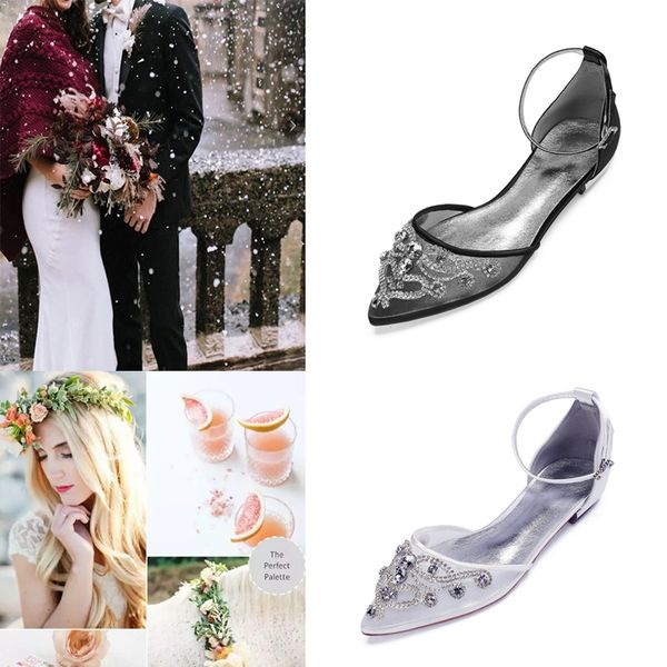 fashion bridal women's shoes wedding pointed shoes low heel buckle strap dressing satin/mesh fabric, Black
fashion bridal women's shoes wedding pointed shoes low heel buckle strap dressing satin/mesh fabric, Black