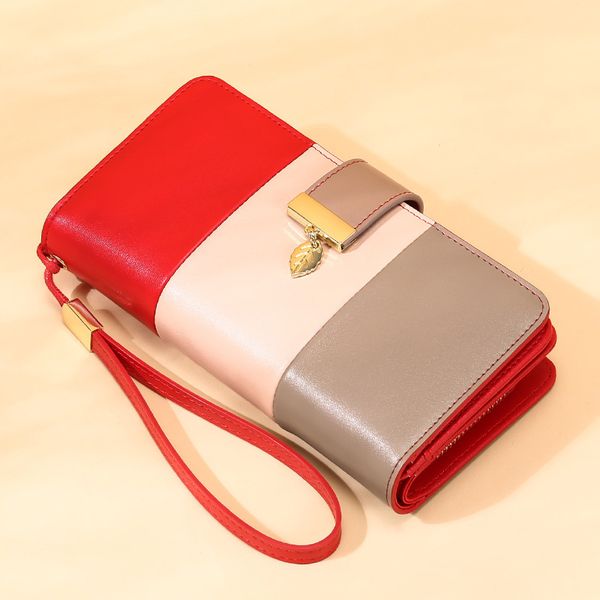 patchwork women clutch cow leather wallet female long wallet women zipper purse strap money bag purse for iphone 11 carteira, Red;black
patchwork women clutch cow leather wallet female long wallet women zipper purse strap money bag purse for iphone 11 carteira, Red;black