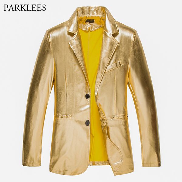 shiny gold coated metallic blazer jacket 2020 autumn new single breasted two button suit blazer men nightclub stage costumes xxl, White;black
shiny gold coated metallic blazer jacket 2020 autumn new single breasted two button suit blazer men nightclub stage costumes xxl, White;black