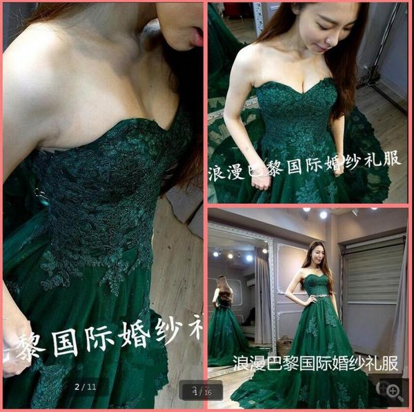 2020 vestidos de festa dark green a line prom dress lace appliques strapless sweetheart neck court train prom gowns formal party dresses, Black
2020 vestidos de festa dark green a line prom dress lace appliques strapless sweetheart neck court train prom gowns formal party dresses, Black