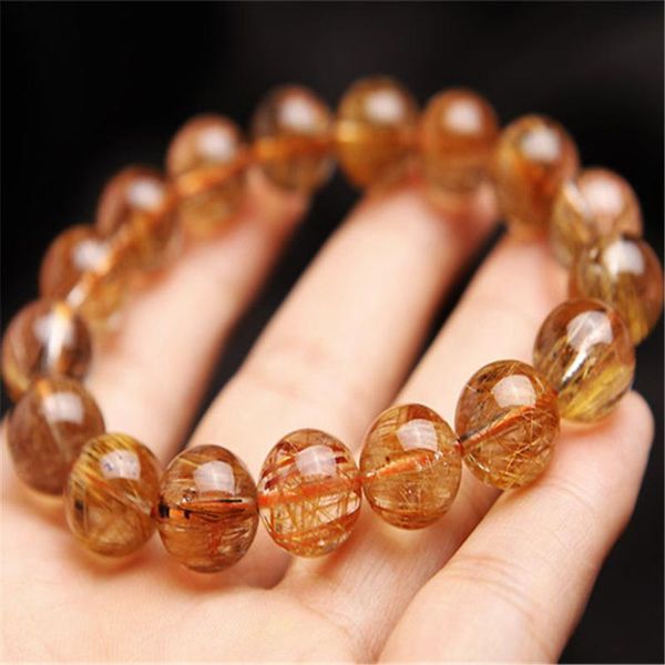 12.5mm genuine brazil natural copper hair rutilated quartz crystal bead stretch charm bracelets, Black
12.5mm genuine brazil natural copper hair rutilated quartz crystal bead stretch charm bracelets, Black