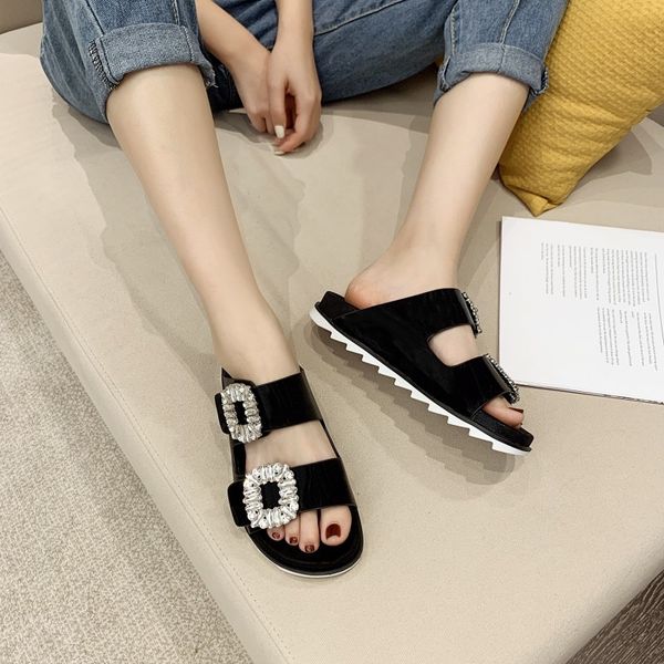 koovan women slippers rhinestone 2020 summer trend crystal square buckle single-strap slipper elegant soft flats women's sandals, Black
koovan women slippers rhinestone 2020 summer trend crystal square buckle single-strap slipper elegant soft flats women's sandals, Black