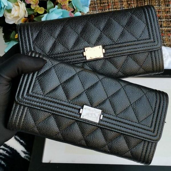 

new women boy long section flap wallet bag a80286 sheepskin gold metal women wallet credit card holder handbag 020, Black