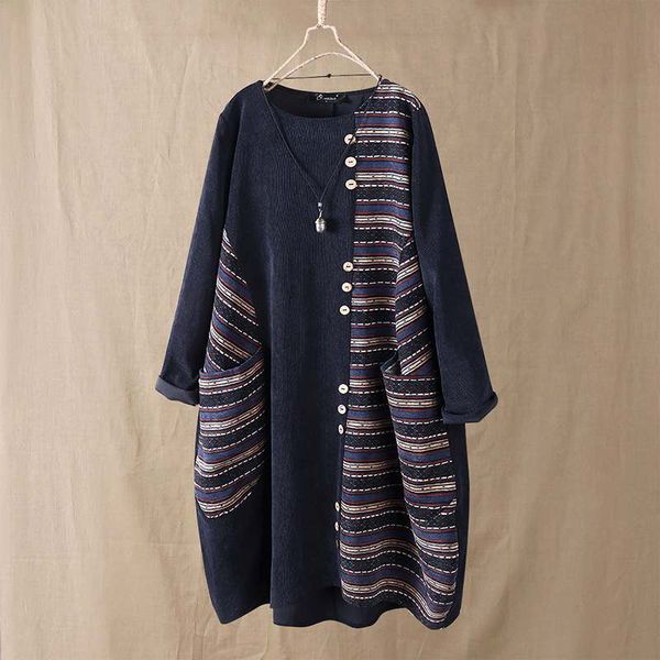 casual dresses 2021 vintage striped patchwork corduroy dress beach knee length sundress women long shirts vestidos pockets baggy robe 7, Black;gray
casual dresses 2021 vintage striped patchwork corduroy dress beach knee length sundress women long shirts vestidos pockets baggy robe 7, Black;gray