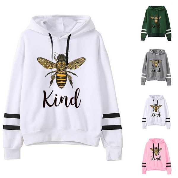 women hoodie bee kind printed hoodies women double striped long sleeve fleece sweatshirt with hat girls pullovers autumn winter, Black
women hoodie bee kind printed hoodies women double striped long sleeve fleece sweatshirt with hat girls pullovers autumn winter, Black