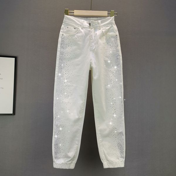 women's jeans rhinestone desnim women summer high waist loose solid harem ankle length casual all match female pants quality, Blue
women's jeans rhinestone desnim women summer high waist loose solid harem ankle length casual all match female pants quality, Blue