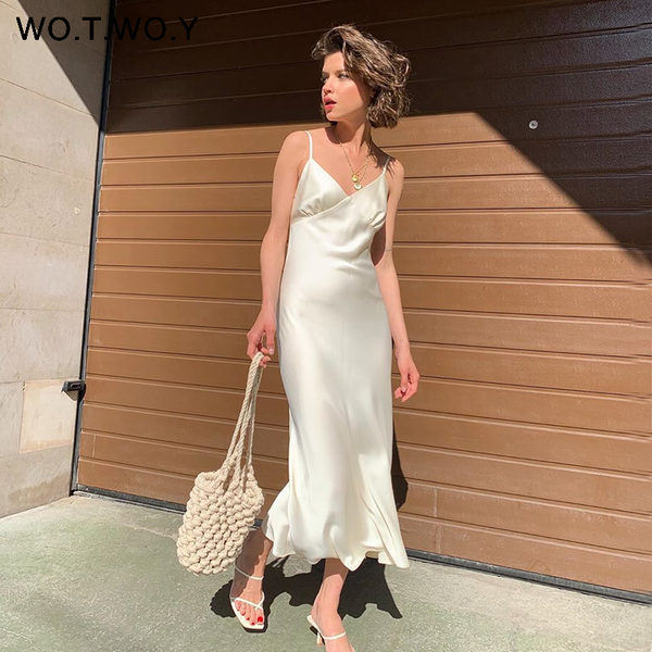 wotwoy v-neck sleeveless dresses women spaghetti strap mid-calf sheath party dresses femme clothes women summer 2020 new, Black;gray
wotwoy v-neck sleeveless dresses women spaghetti strap mid-calf sheath party dresses femme clothes women summer 2020 new, Black;gray