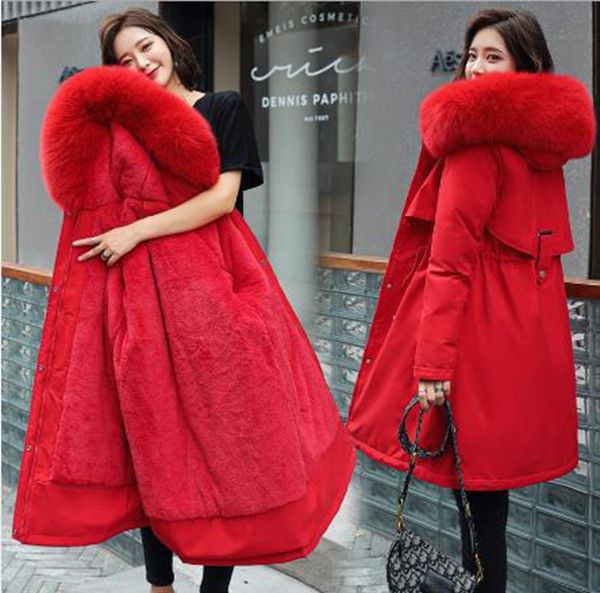 fashion new winter women's mid-length parkas pie overcoming lamb fur big fur collar down padded jacket, Black
fashion new winter women's mid-length parkas pie overcoming lamb fur big fur collar down padded jacket, Black
