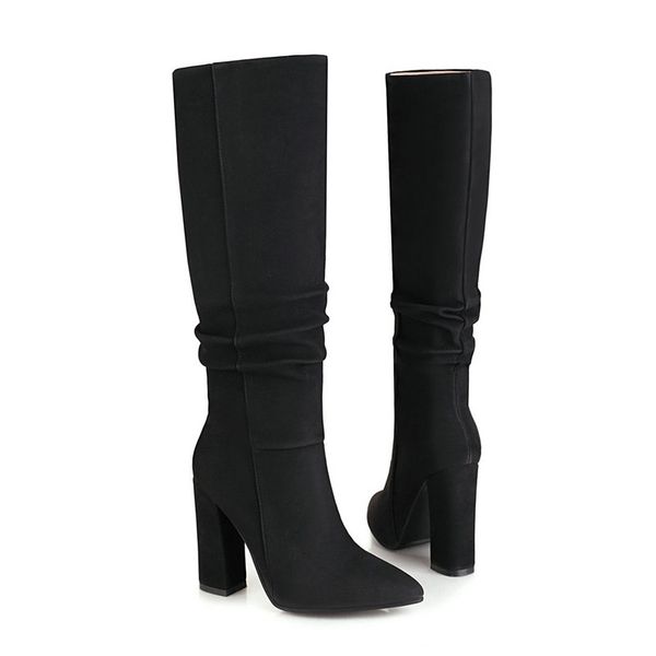boots women thick high heels knee pointed toe autumn winter ladies pleated fashion shoes woman, Black
boots women thick high heels knee pointed toe autumn winter ladies pleated fashion shoes woman, Black