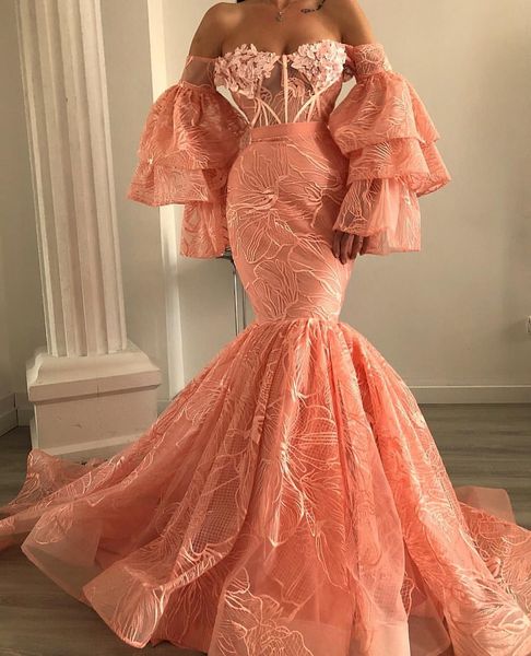 dramatic mermaid prom dresses slash neck puffy layered long sleeves lace abendkleider evening dress arabic chic robe de soiree, Black
dramatic mermaid prom dresses slash neck puffy layered long sleeves lace abendkleider evening dress arabic chic robe de soiree, Black
