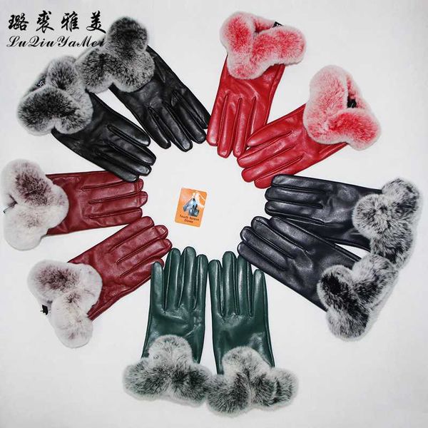 five fingers gloves touch screen female genuine leather warm glove 2021 natural fur luxury real rex women' mittens, Blue;gray
five fingers gloves touch screen female genuine leather warm glove 2021 natural fur luxury real rex women' mittens, Blue;gray