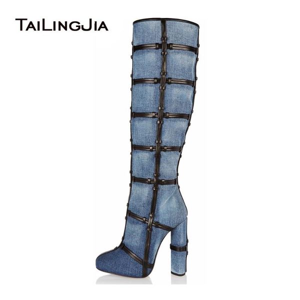 2020 new arrival blue denim boots women platform thigh high boots round toe high heel over the knee stiletto long, Black
2020 new arrival blue denim boots women platform thigh high boots round toe high heel over the knee stiletto long, Black