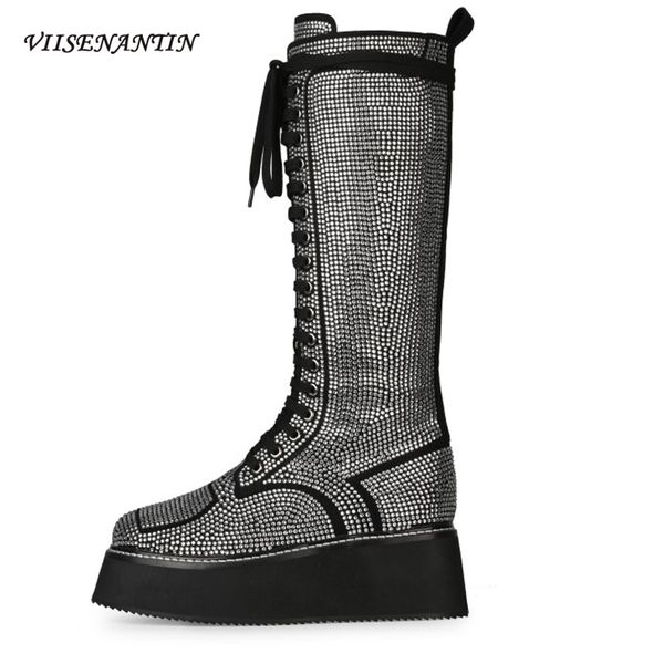 boots european american bling rhinestone lace-up knee high women platform tube full drill fashion catwalk, Black
boots european american bling rhinestone lace-up knee high women platform tube full drill fashion catwalk, Black