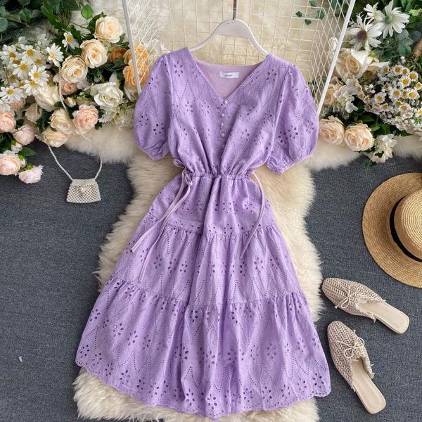casual dresses zcwxm hollow holiday dress women summer v neck puff sleeves a line elastic robe button streetwear purple midi bohemian, Black;gray
casual dresses zcwxm hollow holiday dress women summer v neck puff sleeves a line elastic robe button streetwear purple midi bohemian, Black;gray