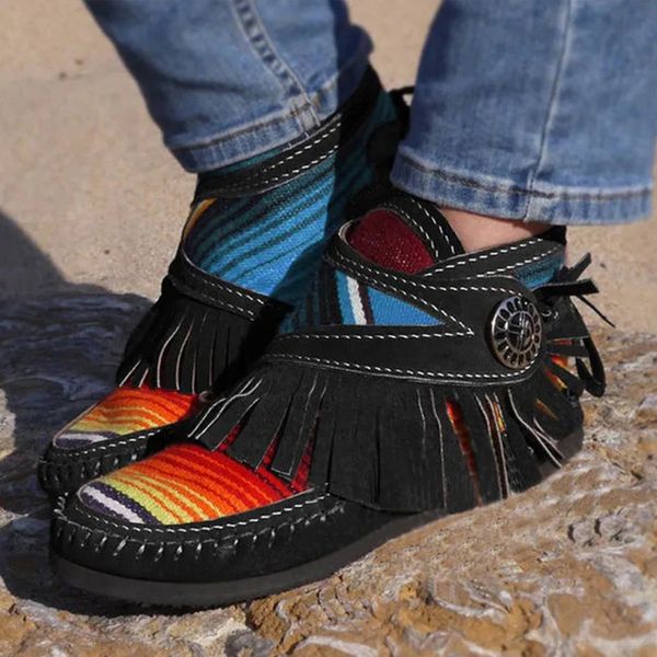ankle women's boots tassel flats flock autumn 2020 female shoes rainbow sewing ladies low heel casual comfortable woman footwear, Black
ankle women's boots tassel flats flock autumn 2020 female shoes rainbow sewing ladies low heel casual comfortable woman footwear, Black