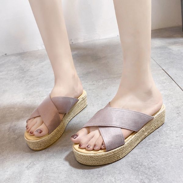 2020 new outdoor slippers ladies straw woven cross-heeled shoes summer beach shoes ladies flip-flops outdoor platform sandals, Black
2020 new outdoor slippers ladies straw woven cross-heeled shoes summer beach shoes ladies flip-flops outdoor platform sandals, Black