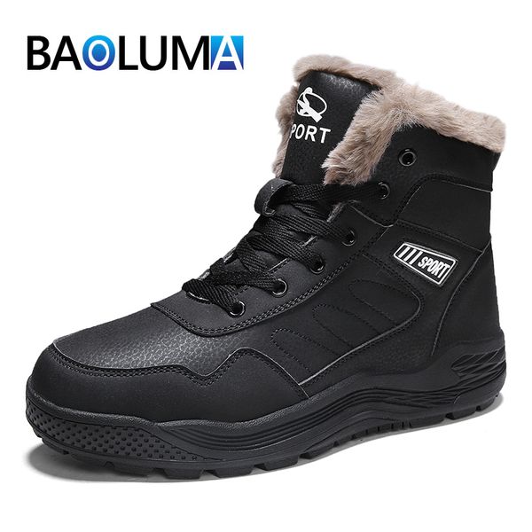 classic men's winter boots thick plush warm men's snow boots outdoor waterproof men ankle winter hombres botas, Black
classic men's winter boots thick plush warm men's snow boots outdoor waterproof men ankle winter hombres botas, Black